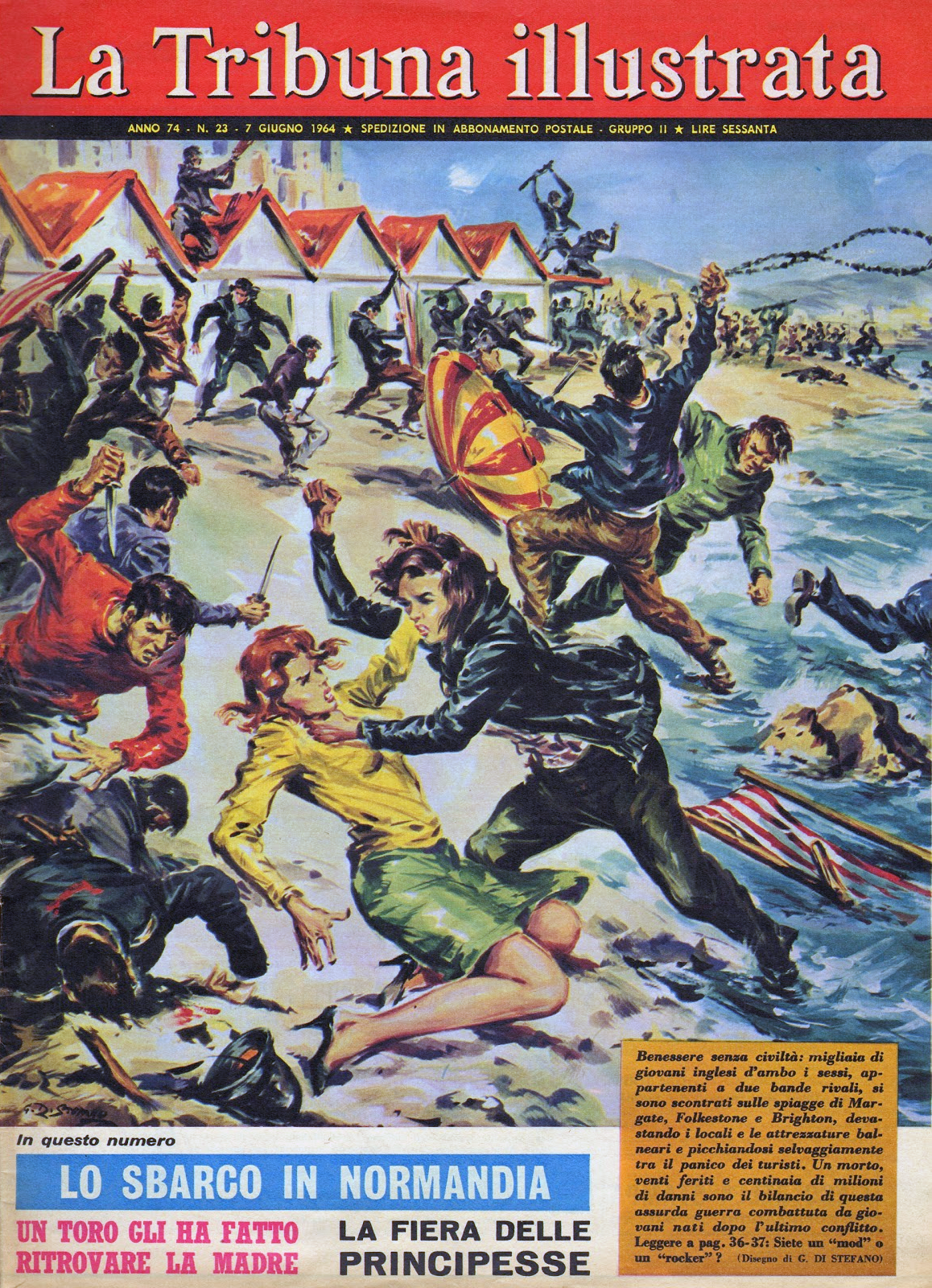 Mod e rocker nella cultura pop italiana: la copertina de "La Tribuna illustrata"