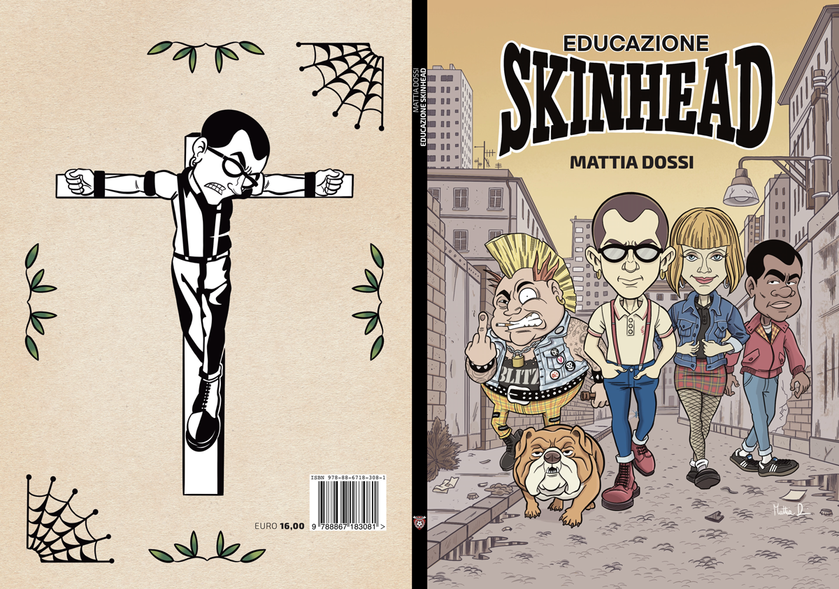 Fronte e retro del fumetto "Educazione Skinhead"